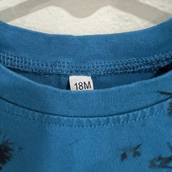 Posh Kiddos Blue & Black Tie Dye Long Sleeve Biker Shirt Size 18 Months - Picture 3 of 3